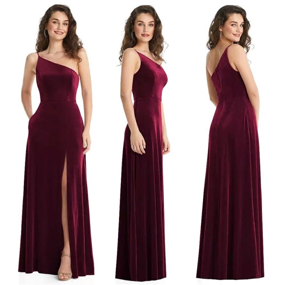 AFTER SIX 1556 Velvet One Shoulder Gown worn once and in great condition